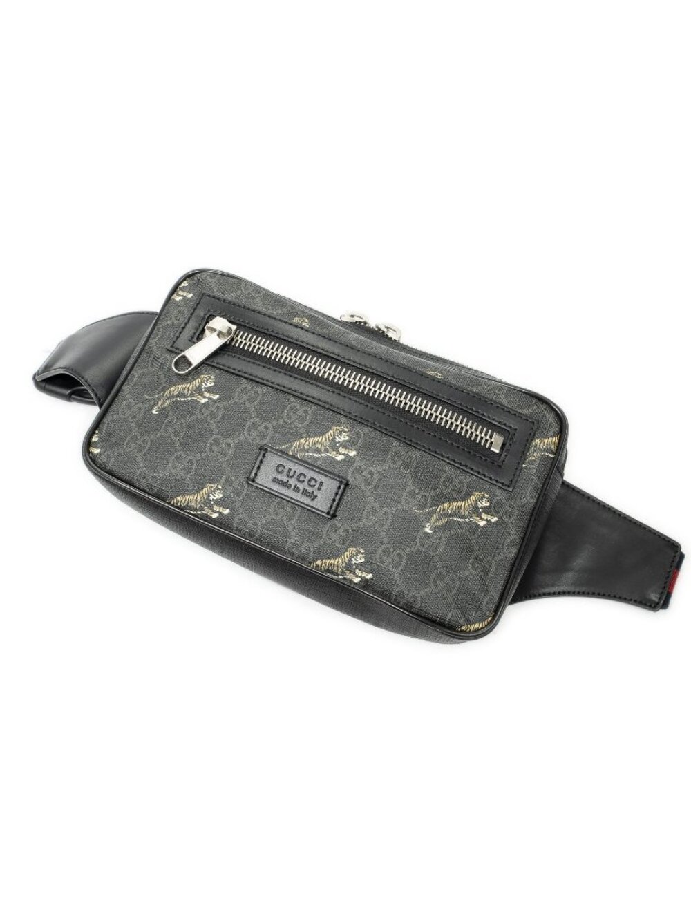 Gucci Web GG Waist Bag Black Print Springs Canvas
